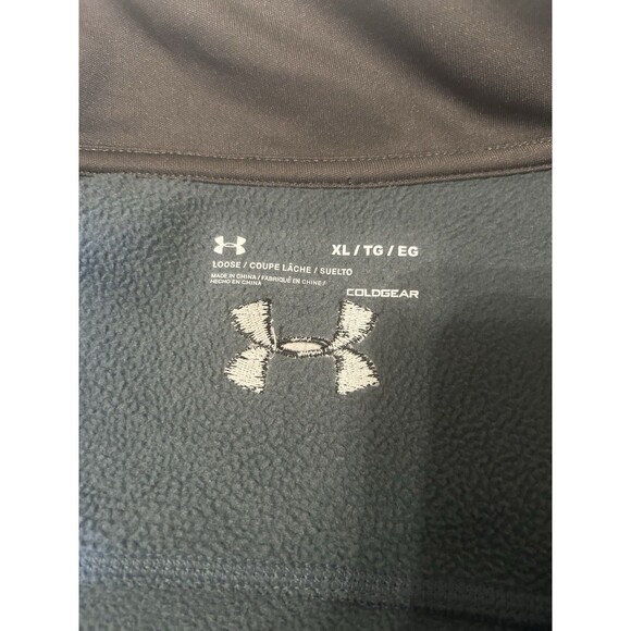 Under Armour Loose Cold Gear Mens XL  Gray Pullover 1/4 Zip Fleece Jacket - Picture 6 of 7
